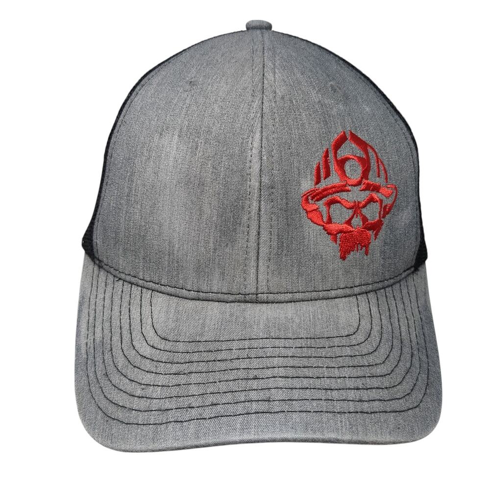 Black Helmet Apparel Snapback Trucker Cap Gray One Size Adjustable Mesh Back